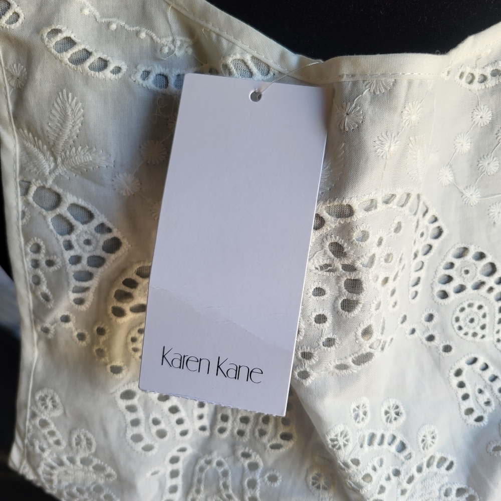 Cottagecore Art And Soul Eyelet Dress Sz M Karen Kane Western Boho Cottagecore - Picture 8 of 9
